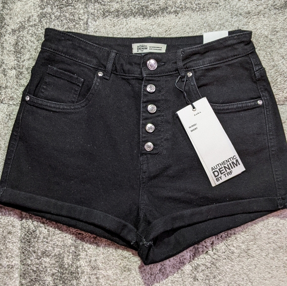 New Zara Size 6 Hi-rise Short Button Fly - Picture 5 of 6